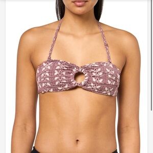 NWT Roxy Batik Bloom Ring Bandeau Bikini Top